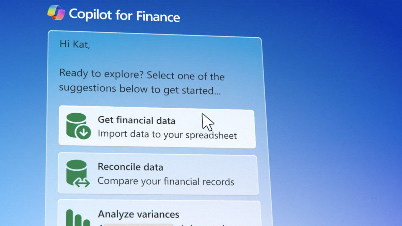 Microsoft prezentuje Copilot for Finance